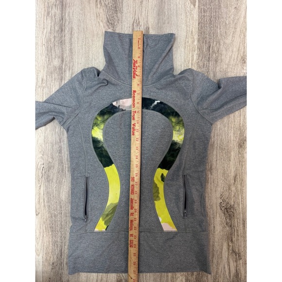 LULULEMON IN STRIDE JACKET GRAY CITRON TINTED CANVAS‎ SIZE 4 - Picture 5 of 7